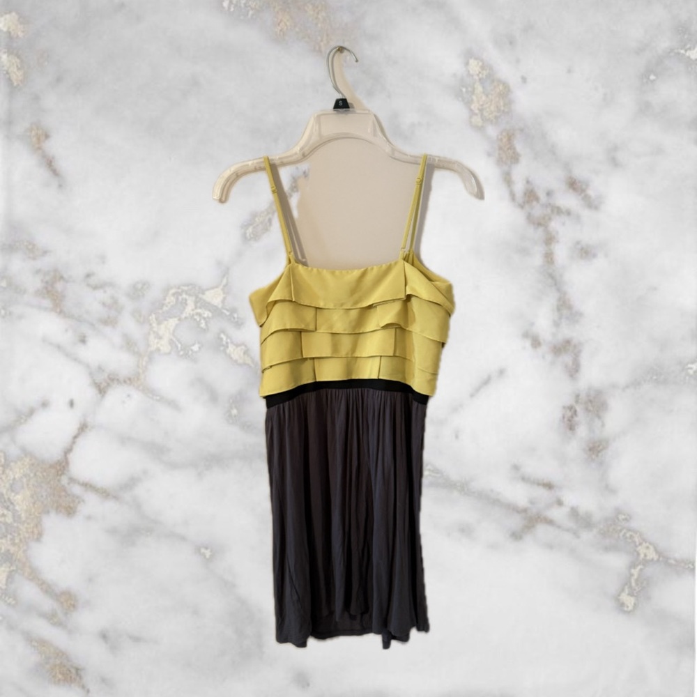 Elle Yellow and Black Layered Dress